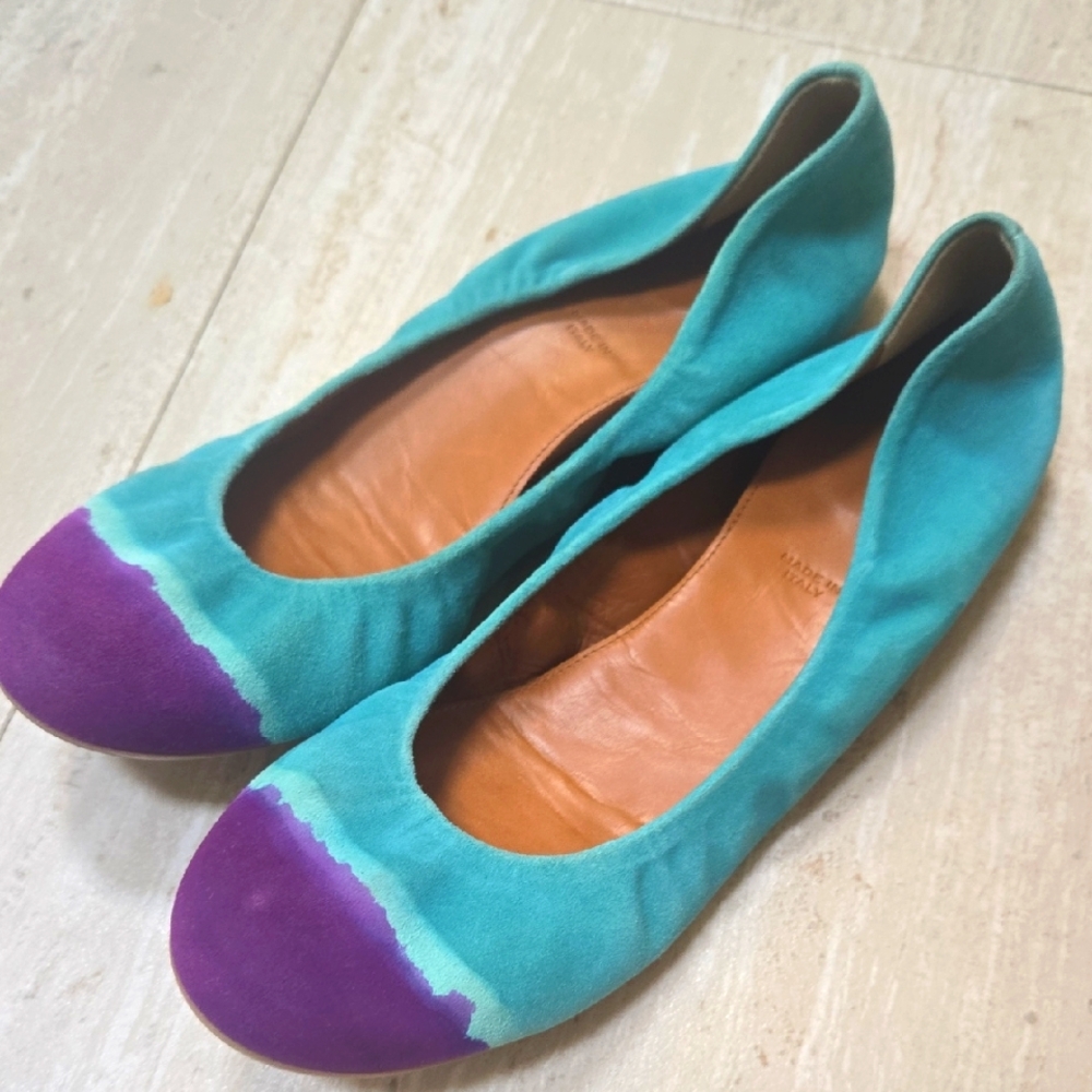 Anthropologie Leifnotes Sylish Turquoise/Purple Ballet Flats